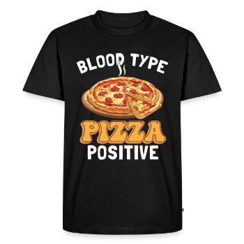 Blood Type Pizza Positive - Men's Premium Organic T-Shirt - black - Front - Nico (187cm)