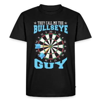 Bullseye Guy Darts - Men's Premium Organic T-Shirt - black - Front - Nico (187cm)
