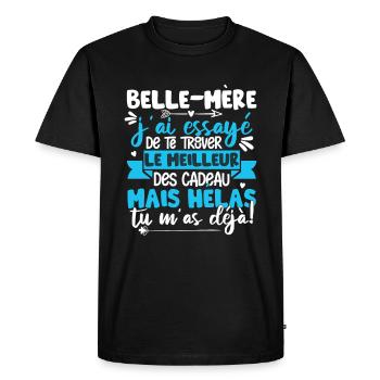 Fête Des Mères Cadeau Humour Belle Mère - T-shirt Premium bio Homme - noir - Devant - Nico (187cm)