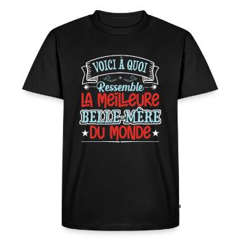 La Meilleure Belle Maman - T-shirt Premium bio Homme - noir - Devant - Nico (187cm)
