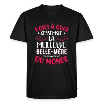 Humour drôle de belle-mère - T-shirt Premium bio Homme - noir - Devant - Nico (187cm)