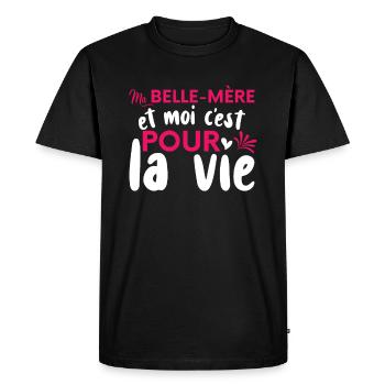 La Belle-Mère Et Moi | Belle Maman - T-shirt Premium bio Homme - noir - Devant - Nico (187cm)