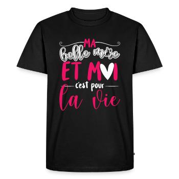 Belle Maman Belle-Fille - T-shirt Premium bio Homme - noir - Devant - Nico (187cm)