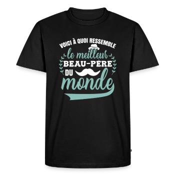 La Meilleur Beau-Père Du Monde - T-shirt Premium bio Homme - noir - Devant - Nico (187cm)
