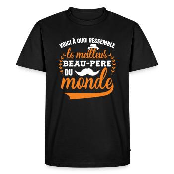 Le Meilleur Beau-Père Du Monde - T-shirt Premium bio Homme - noir - Devant - Nico (187cm)