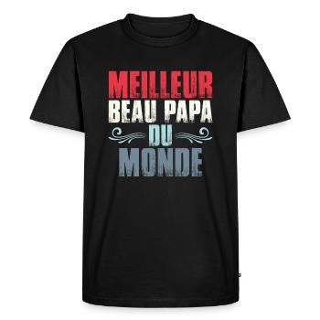 Meilleur Beau Papa Du Monde | Drôle Beau-Père - T-shirt Premium bio Homme - noir - Devant - Nico (187cm)