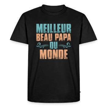 Meilleur Beau-Père Beau Papa Bonus - T-shirt Premium bio Homme - noir - Devant - Nico (187cm)