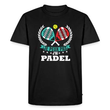Joueur De Padel Dicton Drôle - T-shirt Premium bio Homme - noir - Devant - Nico (187cm)