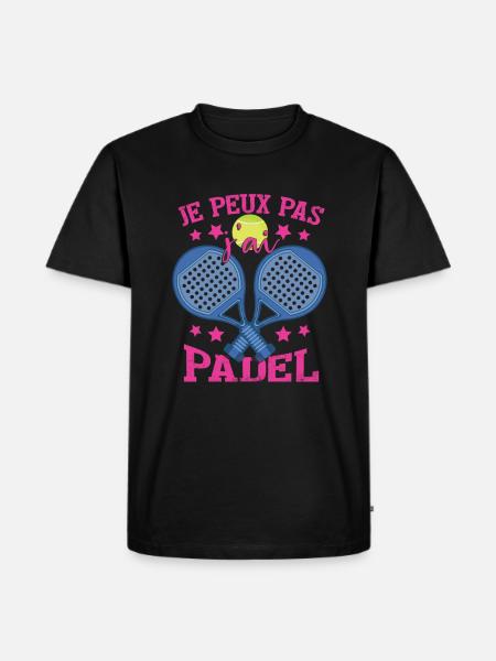 Padel Femmes - T-shirt Premium bio Homme - noir