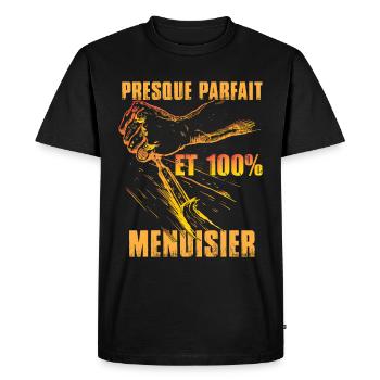 Charpentier Menuisier Humor - T-shirt Premium bio Homme - noir - Devant - Nico (187cm)