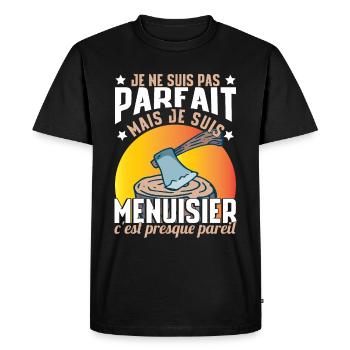 Je Suis Menuisier - T-shirt Premium bio Homme - noir - Devant - Nico (187cm)