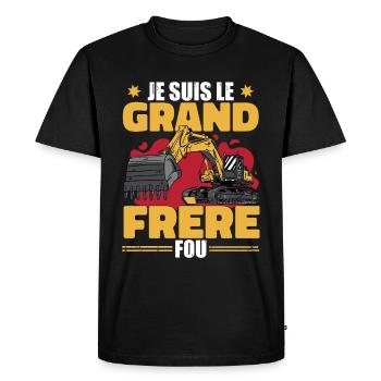 Grand-Frère Garçons Pelle - T-shirt Premium bio Homme - noir - Devant - Nico (187cm)