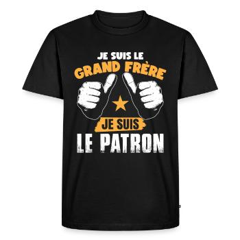 Garçons Grand-Frère - T-shirt Premium bio Homme - noir - Devant - Nico (187cm)