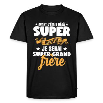 Je Serai Super Grand Frère Garçons - T-shirt Premium bio Homme - noir - Devant - Nico (187cm)