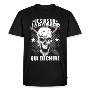 Je Suis Un Jardinier Qui Déchire Jardin Jardinage - T-shirt Premium bio Homme - noir - Devant - Nico (187cm)