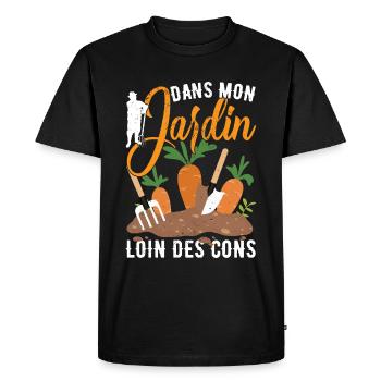 Jardinage Amusant - T-shirt Premium bio Homme - noir - Devant - Nico (187cm)
