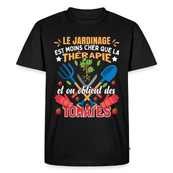 Jardinage Humoristique - T-shirt Premium bio Homme - noir - Devant - Nico (187cm)