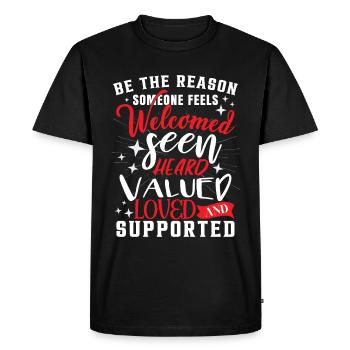 Social Worker - Men's Premium Organic T-Shirt - black - Front - Nico (187cm)