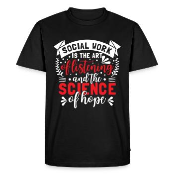 Social Work Is The Art Of Listening - Men's Premium Organic T-Shirt - black - Front - Nico (187cm)