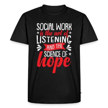 Mois du travailleur social - T-shirt Premium bio Homme - noir - Devant - Nico (187cm)