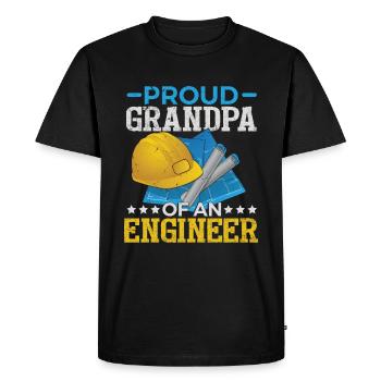 Fier grand-père d’un ingénieur - T-shirt Premium bio Homme - noir - Devant - Nico (187cm)