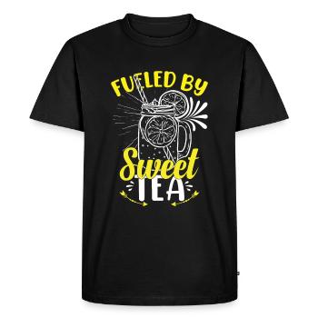 Alimenté par le thé sucré - T-shirt Premium bio Homme - noir - Devant - Nico (187cm)