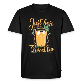 Ici pour le thé sucré - T-shirt Premium bio Homme - noir - Devant - Nico (187cm)