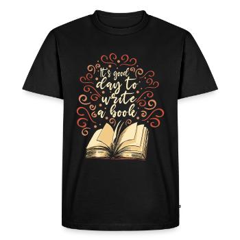Writing A Book Author Novelist - Men's Premium Organic T-Shirt - black - Front - Nico (187cm)