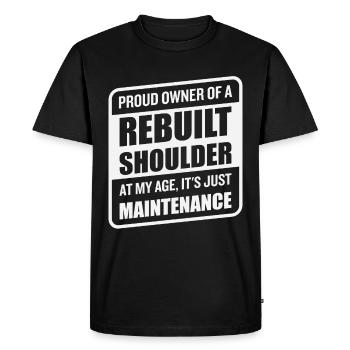 Drôle de récupération de remplacement de l’épaule - T-shirt Premium bio Homme - noir - Devant - Nico (187cm)