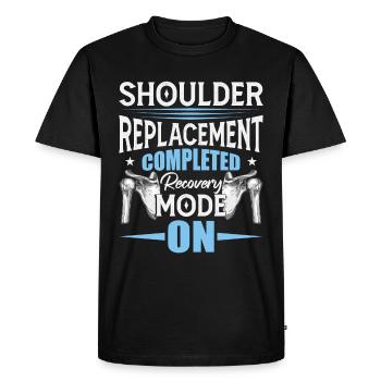 Humour de récupération de l’épaule - T-shirt Premium bio Homme - noir - Devant - Nico (187cm)
