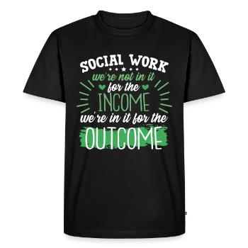 Travail social - T-shirt Premium bio Homme - noir - Devant - Nico (187cm)