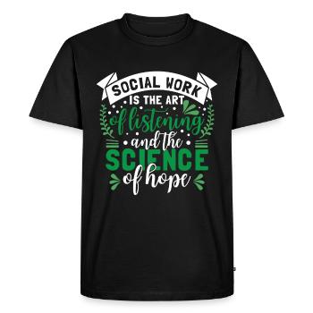 Social Work Is The Art Of Listening - Men's Premium Organic T-Shirt - black - Front - Nico (187cm)