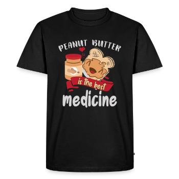 Le beurre de cacahuète est le meilleur médicament - T-shirt Premium bio Homme - noir - Devant - Nico (187cm)