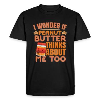 Peanut Butter - Men's Premium Organic T-Shirt - black - Front - Nico (187cm)