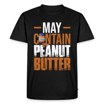 May Contain Peanut Butter - Men's Premium Organic T-Shirt - black - Front - Nico (187cm)