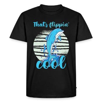 C’est Flippin Cool | Drôle d’amoureux des dauphins - T-shirt Premium bio Homme - noir - Devant - Nico (187cm)