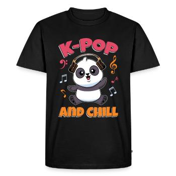 K-Pop Panda - T-shirt Premium bio Homme - noir - Devant - Nico (187cm)