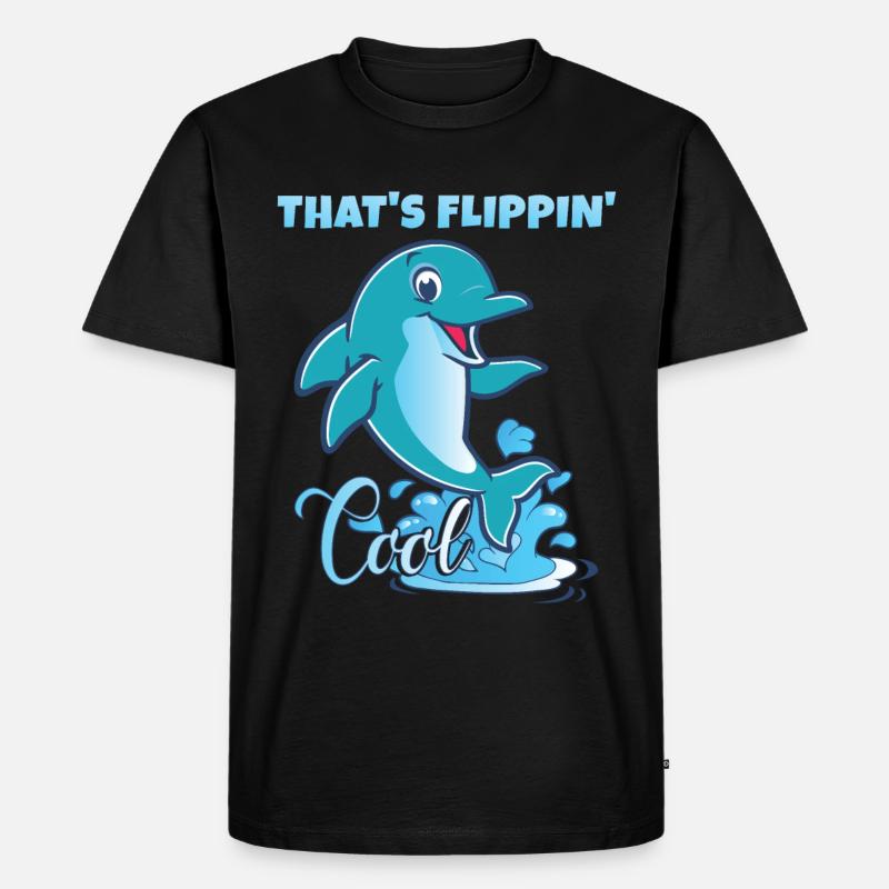 C’est Flippin' Cool | Dauphin mignon - T-shirt Premium bio Homme - noir