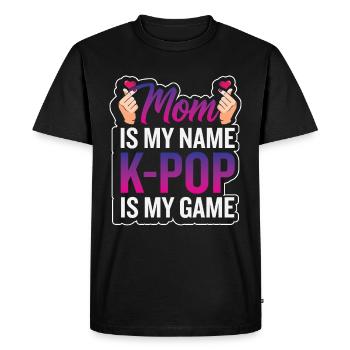Maman est mon nom K-pop est mon jeu - T-shirt Premium bio Homme - noir - Devant - Nico (187cm)
