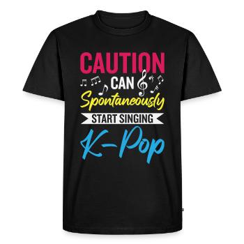 Peut spontanément commencer à chanter de la K-pop - T-shirt Premium bio Homme - noir - Devant - Nico (187cm)