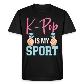 La K-pop est mon sport - T-shirt Premium bio Homme - noir - Devant - Nico (187cm)