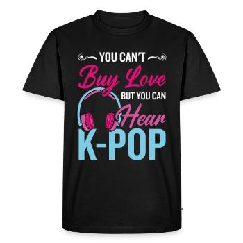 J’adore la K-Pop - T-shirt Premium bio Homme - noir - Devant - Nico (187cm)