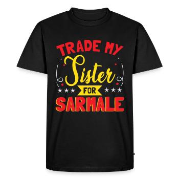 Échangez ma sœur contre Sarmale - T-shirt Premium bio Homme - noir - Devant - Nico (187cm)