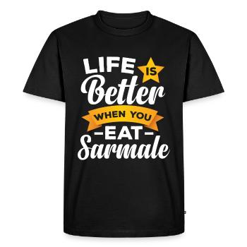 Cuisine roumaine Sarmale - T-shirt Premium bio Homme - noir - Devant - Nico (187cm)
