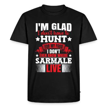 Drôle Sarmale Humour Cuisine roumaine - T-shirt Premium bio Homme - noir - Devant - Nico (187cm)
