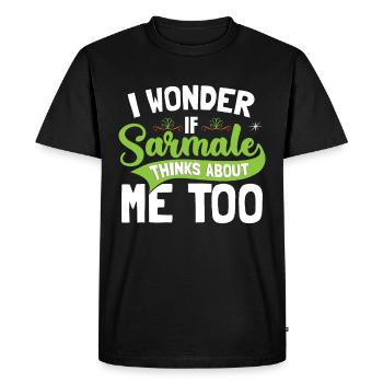 Drôle de cuisine roumaine Sarmale Roumanie - T-shirt Premium bio Homme - noir - Devant - Nico (187cm)