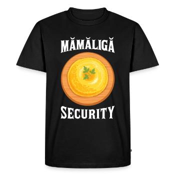 Mamaliga Sécurité Cuisine roumaine - T-shirt Premium bio Homme - noir - Devant - Nico (187cm)