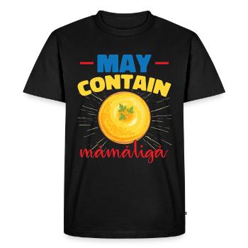 Peut contenir Mamaliga - T-shirt Premium bio Homme - noir - Devant - Nico (187cm)
