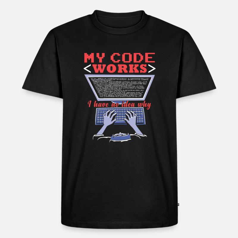 Fuuny Coder Programmierer - Männer Premium Bio T-Shirt - Schwarz