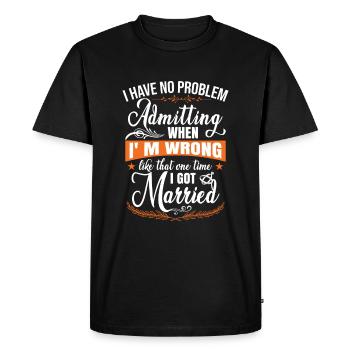 Funny Divorce Women - Men's Premium Organic T-Shirt - black - Front - Nico (187cm)